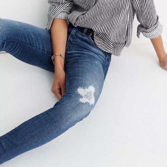 Madewell 9" High-Rise Skinny Jeans in Allegra Wash: Rip and Repair Edition 26 - Picture 2 of 8